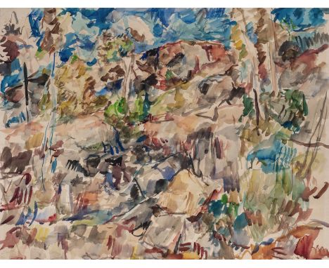Henninger, ManfredBacknang, 1894 - Stuttgart, 198650 x 65 cm, R.Waldlandschaft. Aquarell auf Papier. In Bleistift unten recht