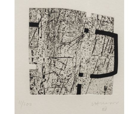 Chillida, EdouardoSan Sebastián, 1924 - 2002Blattgröße: 43,5 x 35,5 cm; 13,7 x 14 cm, R.Ohne Titel, 1998. Radierung auf Bütte
