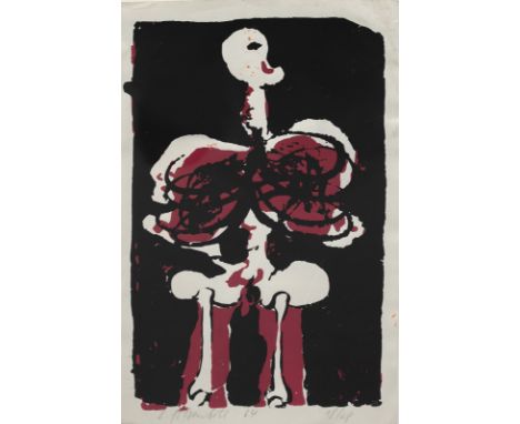 Göltenboth, DieterGeislingen, 1933 - 2013Blattgröße: 27,5 x 17,5 cm; 25 x 16,5 cm, R.Ohne Titel, 1964. Farbserigraphie auf fe