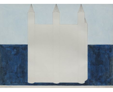 Schöllkopf, GünterStuttgart, 1940 - 197939 x 53,5 cm, R."Wasserschloß", 1970.  Aquarell und Bleistift auf Papier. In Bleistif