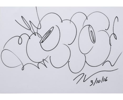 Koons, JeffYork/Pennsylvania, geboren 195521 x 29,5 cm, R.Flowers, 2016. Faserstift auf Papier. In Faserstift unten rechts si