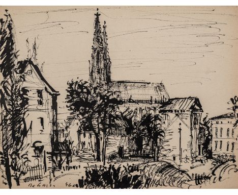 Dahmen, Karl FredStolberg/Rheinland, 1917 - Preinersdorf/Chiemsee, 198125 x 33 cm, o. R.2 Bl., Dorf und Landschaft am Niederr