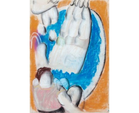 Wörn, WalterStuttgart, 1901 - 196360 x 42 cm, R.Badende, 1961. Pastell auf Bütten. In Bleistift unten mittig signiert und unt