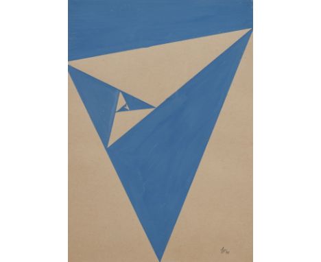 Stankowski, AntonGelsenkirchen, 1906 - Esslingen, 199829,5 x 20,5 cm, R.Dreieckprogression, 1938. Gouache auf Papier. In Blei
