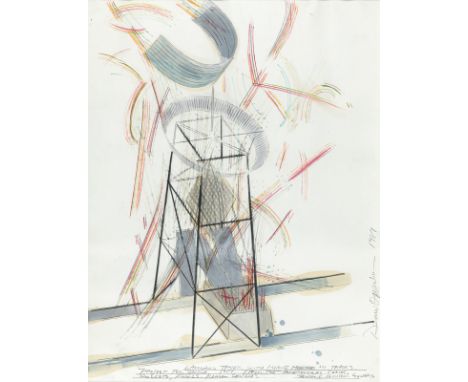 Oppenheim, DennisElectric City, Washington, 1938 - New York City, 2011126 x 96 cm, R."Launching tower with mobile mortars and