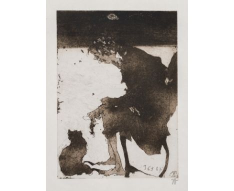 Janssen, HorstHamburg, 1929 - 199539,5 x 30 cm; 29,5 x 21 cm, R."Morgen - Lydia", 1987. Radierung auf Bütten. In Bleistift un