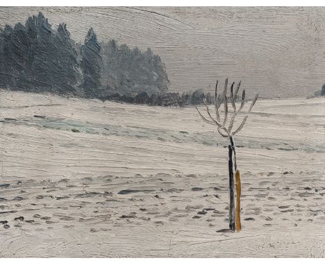 Bräckle, JakobWinterreute, 1897 - Biberach, 19879 x 11 cm, R.Baum in Winterlandschaft, 1932. Öl auf Karton. Rückseitig datier
