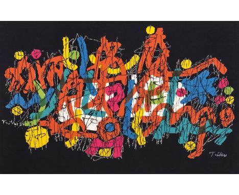 Trökes, HeinzDuisburg, 1913 - Berlin, 199740 x 62 cm, o. R.Mambo, 1954. Farbserigraphie auf Leinen. In weißer Farbe unten rec