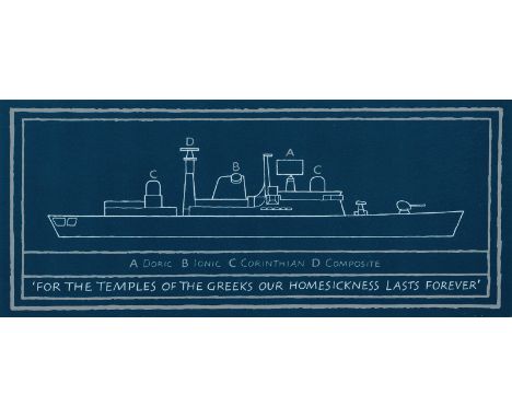 Finlay, Ian HamiltonNassau/Bahamas, 1925 - Edinburgh, 20068,2 x 19,3 cm, R."For the temples of the greeks our homesickness la