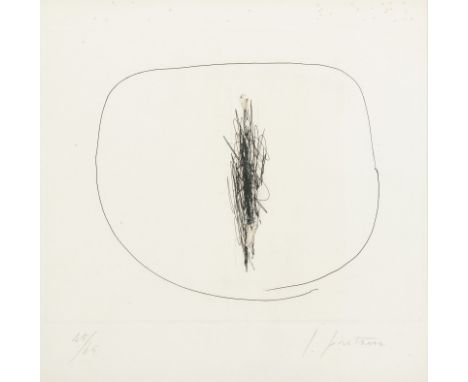 Fontana, LucioRosario de Santa Fe, 1899 - Comabbio, 1968Blattgröße: 34,5 x 34,3 cm; 25 x 32 cm, R."Concetto spaziale, incisio