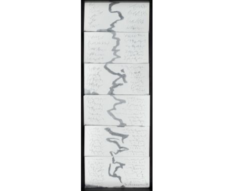 Weidemann, KurtOstpreußen 1922 - Schlettstadt, 201128 x 10 cm, R."Wortlose Briefe"; 2010. Ritzung auf beschichtetem Aluminium