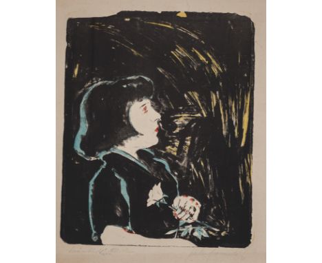 Gramatté, WalterBerlin, 1897 - Hamburg, 1929Blattgröße: 70 x 56 cm; 49 x 40 cm, o. R."Bräutliches Mädchen (Sonia Gramatté)", 