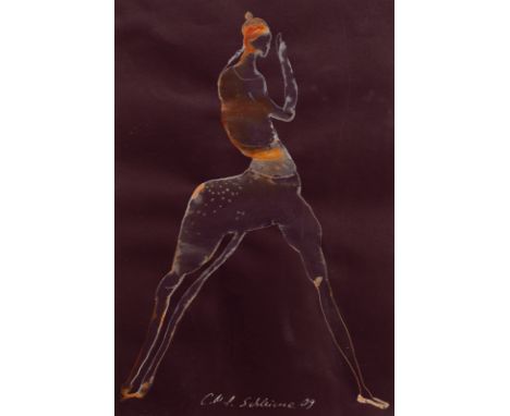 Schleime, CorneliaBerlin, geboren 195328,5 x 19 cm, R.Ohne Titel, 2009. Aquarell auf farbigem Papier aus der Folge "Hawaii-Ta