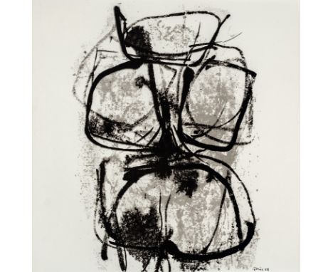Greis, OttoFrankfurt a. M., 1913 - Ingelheim, 2001Blattgröße: 33,5 x 34 cm; 33,5 x 23 cm, o. R.Komposition, 1958. Farbserigra