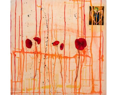 Schobesberger, ErichGolling b. Salzburg, geboren 195976 x 74,5 cm, o. R."Blood makes noise", 1999. Mischtechnik auf Leinwand.