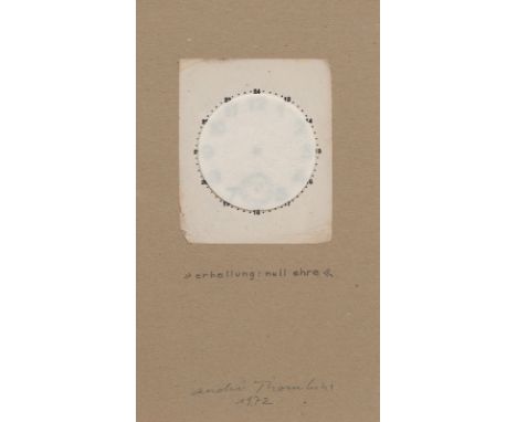 Thomkins, AndréLuzern, 1930 - Berlin, 198522 x 13 cm, R."Erhellung: null ehre", 1972. Collage auf Papier, auf Karton aufgeleg