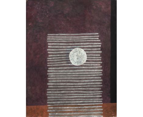 Müller-Hufschmid, WilliKarlsruhe, 1890 - 196686 x 67 cm, R."Bild mit Streifen", um 1964. Tempera auf Karton. Rückseitig auf e