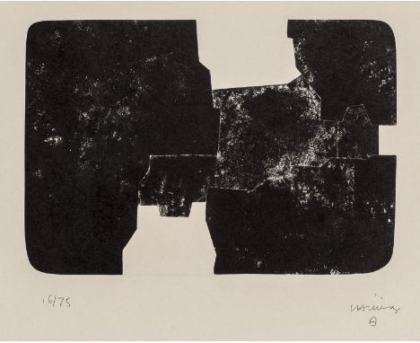 Chillida, EdouardoSan Sebastián, 1924 - 2002Blattgröße: 65 x 50 cm; 21,7 x 31 cm, o. R."St. Gallen", 1984. Lithografie auf Ja