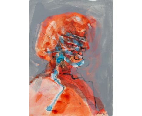 Hoflehner, RudolfLinz, 1916 - Pantaneto, Colle di Val d'Elsa, 1995Je 21 x 15 cm, R.2 Bl.: Köpfe, 1989. Mischtechnik auf Papie