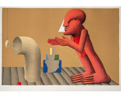 Antes, HorstHeppenheim, geboren 1936Blattgröße: 70 x 120 cm; 57,9 x 91,4 cm, o. R."Das Ei des Piero della Francesca", 1974. F