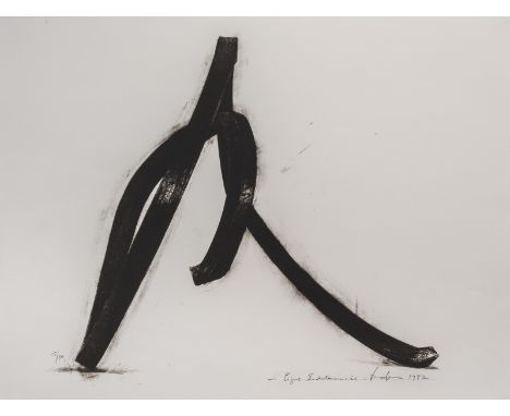 Venet, BernarChateau-Arnoux, geboren 1941Blattgröße: 56 x 76 cm, R."Ligne indéterminée", 1987. Lithografie auf Bütten. In Ble