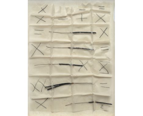 Zangs, HerbertKrefeld, 1924 - 200342 x 32 x 4 cm. R.Gleichung / Ungleichung, 1978. Mischtechnik: Wunderkerzen, und schwarzer 