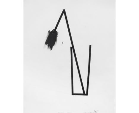 Vital, NotSent/Graubünden, 194843 x 35 cm, R."Broken tulip", 2002. Schwarzes Klebeband und Ölkreide auf festem Papier. In Ble