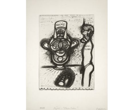 Rainer, ArnulfBaden/Wien, geboren 1929Blattgröße: 62 x 44 cm; 42 x 29,5 cm, o. R."Projekt Herrenhelm", 1982. Offsetlithografi