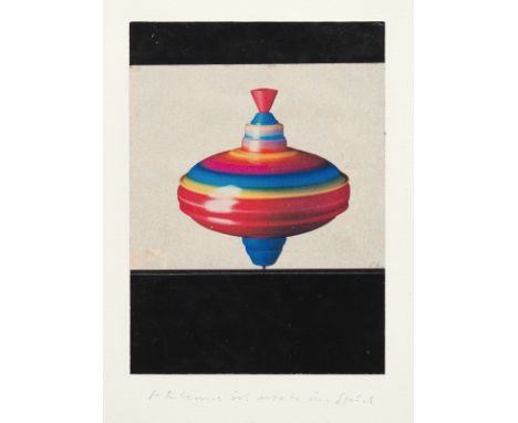 Heider, KlausGöppingen, 1925 - Stuttgart, 201315 x 10,5 cm, R."Schlemmer ist noch im Spiel", 2002. Farboffsetcollage auf glat