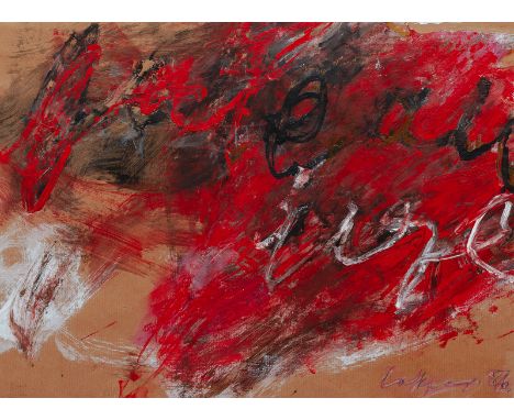 Lakner, LászlóBudapest, geboren 193638 x 51 cm, R.Rimbaud, 1986. Mischtechnik auf braunem Papier. In Bleistift unten rechts s