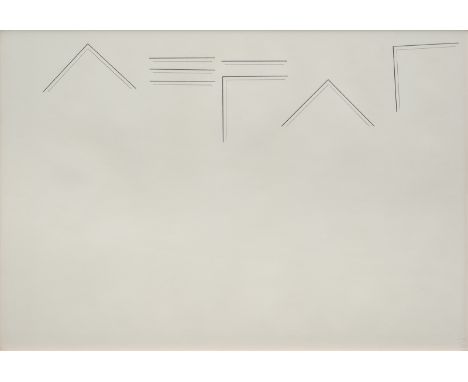 Freimann, ChristophLeipzig, geboren 194099 x 70 cm, R.Geometrische Formen, 1979. Bleistift auf festem Papier. Rückseitig sign