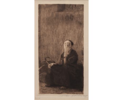 Kollwitz, KätheKönigsberg, 1867 - Moritzburg, 194524,8 x 13,2 cm, R."An der Kirchenmauer", 1893. Radierung auf Kupferdruckpap