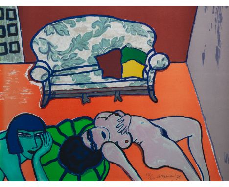 Corneille, d.i. Cornélis van BeverlooLüttich, 1922 - Auvers-Sur-Oise, 201049 x 64 cm, R.Ohne Titel, 1979. Farblithografie auf
