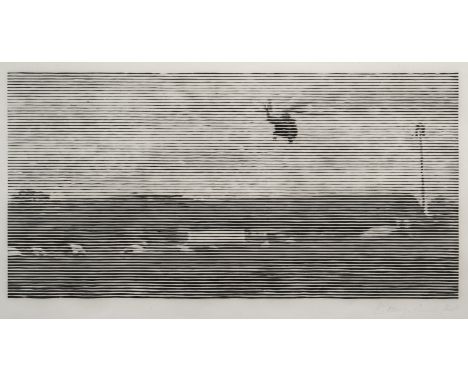 Baumgartner, ChristianeLeipzig, geboren 1967Blattgröße: 65 x 98 cm; 42 x 84 cm, R.Belfast, 2004. Holzschnitt auf Japanpapier.