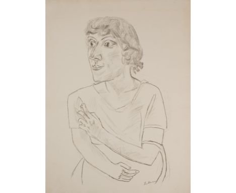 Beckmann, MaxLeipzig, 1884 - New York, 1950Blattgröße: 70,5 x 53 cm; 61,4 x 36,6 cm, o. R."Sarika mit Zigarette", 1922. Litho