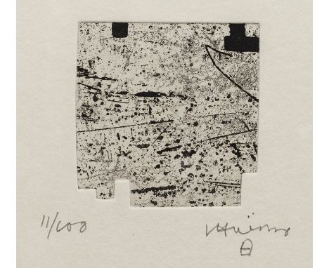 Chillida, EdouardoSan Sebastián, 1924 - 2002Blattgröße: 43,5 x 35,5 cm; 7,5 x 7,5 cm, R.Ohne Titel, 1998. Radierung auf Bütte