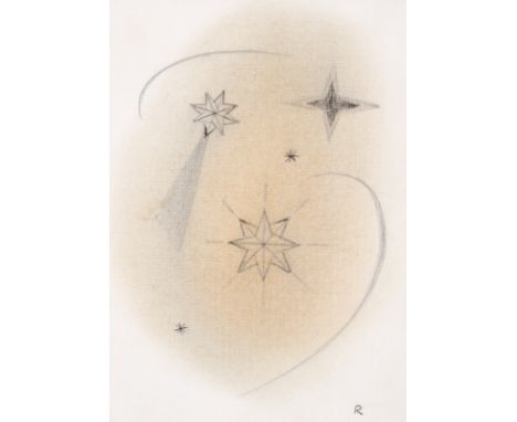 Ruoff, FritzNürtingen, 1906 - 1988Versch., o. R.7 Bl.: Ohne Titel, 1973; o. J. Bleistift und Farbstift auf Papier. Jahresgrüß