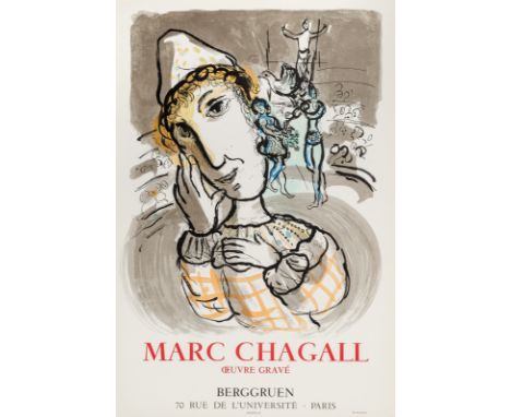 Chagall, MarcWitebsk, 1889 - Saint-Paul-de-Vence, 1985Blattgröße: 87 x 56 cm, o. R."Zirkus mit gelbem Clown", 1968. Farblitho