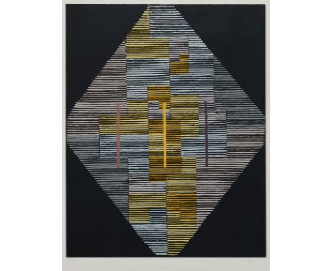 Fleischmann, AdolfEsslingen, 1892 - Stuttgart, 196864,5 x 50 cm, R.Ohne Titel, 1966. Farbserigraphie auf Papier aus einer Map