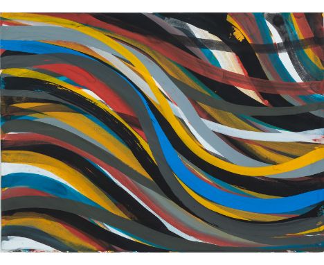 Lewitt, SolHartford/Conn., 1928 - New York, 200728 x 38 cm, R.Wavy brushstrokes, 1995. Gouache auf Büttenkarton. In Bleistift