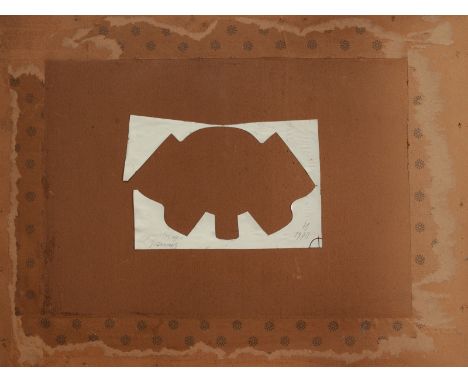 Eggenschwiler, FranzSolothurn, 1930 - Bern, 200023,9 x 32,4 cm, R."Symmetrische Schweiz", 1970. Collage und Decollage auf Kar