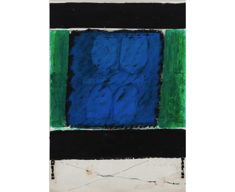 Pfahler, Georg KarlEmetzheim/Bayern, 1926 - 200261 x 42,5 cm, R.Ohne Titel, 1959/1960. Mischtechnik mit Collage auf festem Pa