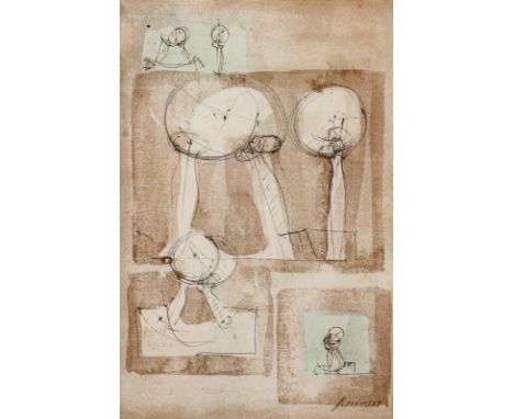 Hoflehner, RudolfLinz, 1916 - Pantaneto, Colle di Val d'Elsa, 1995Je 24,5 x 16 cm, R.2 Bl.: Ohne Titel, 1964. Kugelschreiber 