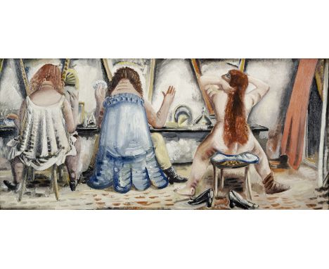 Kleinschmidt, PaulBublitz, 1883 - Bensheim/Bergstrasse, 194960 x 130 cm, R."Zirkusgarderobe", 1930. Öl auf Leinwand. In nasse