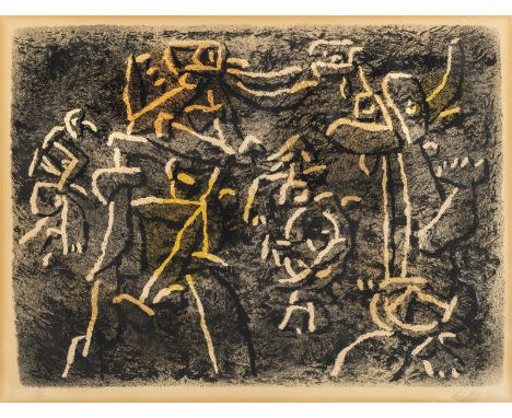 Baumeister, WilliStuttgart, 1889 - 195545,5 x 61,5 cm, R."Magie Rupestre", 1953. Farblithografie auf Bütten. In Bleistift unt