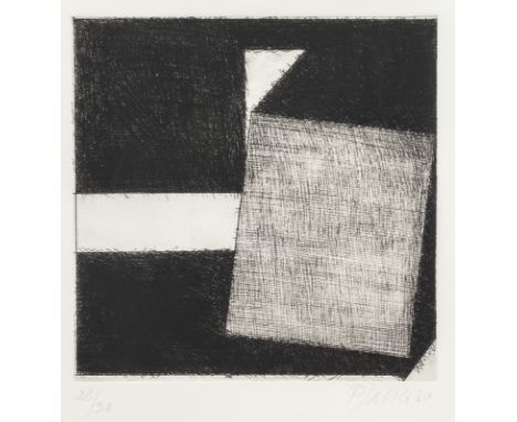 Pfahler, Georg KarlEmetzheim/Bayern, 1926 - 2002Blattgröße: 39 x 40 cm; 25 x 24,5 cm, R.Ohne Titel, 1980. Radierung auf Bütte