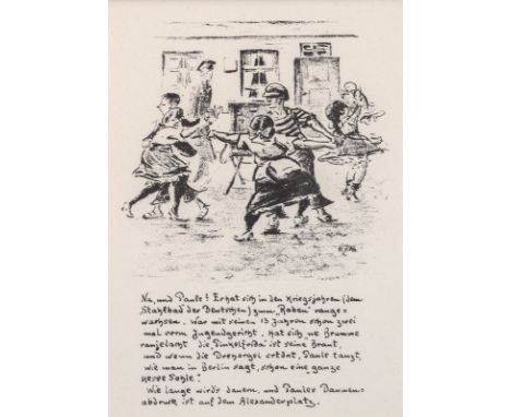 Zille, HeinrichRadeburg, 1858 - Berlin, 1929Je 20,5 x 15 cm, R.2 Bl.: "Als das Freibad aufkam", 1919; "Tanz nach der Drehorge