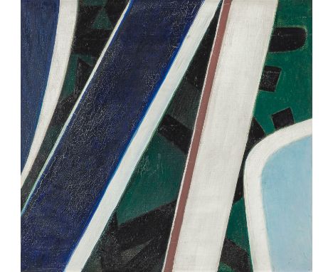 Meistermann, GeorgSolingen, 1911 - Karlsruhe, 199030 x 33 cm, R."Onoma (Grundriss II)", 1956. Öl auf Leinwand. In Öl rückseit
