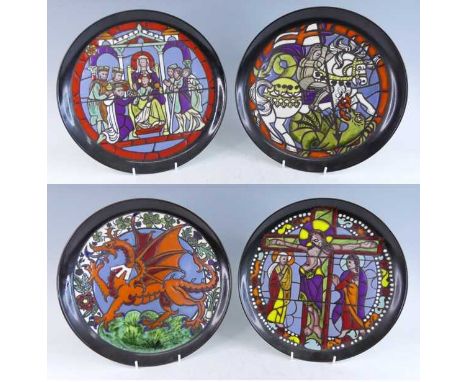 Tony Morris (1942-2018) for Poole Pottery - a collection of four limited edition commemorative chargers, the first for the ma