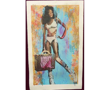 Endless - Luxury vandal, hand-embellished limited edition colour lithograph with acrylic and spray paint, on wove paper, sign